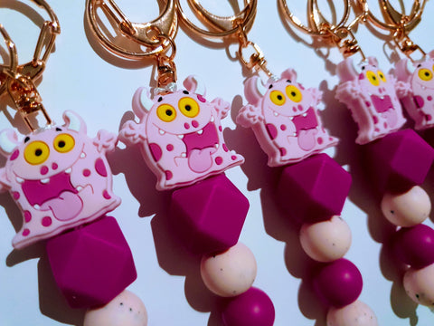 Pink Monster Keychain