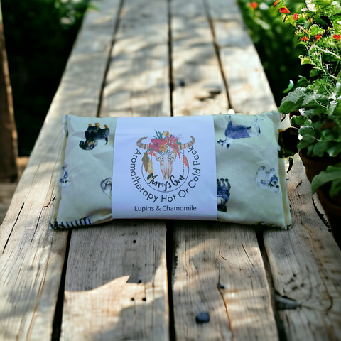 Dog print with lupins and chamomile